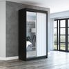 Schwebetürenschrank VIGO 2-türig Schrank 180 cm (mit Spiegel) Farbe: Schwarz, weiß Bild 2