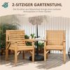 Outsunny Balkonset mit Lamellendesign, Sonnenschirmloch, (Bistro-Set, 3-tlg, Gartenmöbel Set), Braun Bild 4