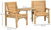 Outsunny Balkonset mit Lamellendesign, Sonnenschirmloch, (Bistro-Set, 3-tlg, Gartenmöbel Set), Braun Bild 3