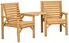 Outsunny Balkonset mit Lamellendesign, Sonnenschirmloch, (Bistro-Set, 3-tlg, Gartenmöbel Set), Braun Bild 2
