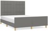 vidaXL Polsterbett mit Kopfteil Stoff Dunkelgrau 140x190 cm Bild 2