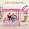 Kinder Hollywoodschaukel 2-Sitzer Kinderschaukel mit verstellbarem Sonnendach & Metallgestell Rosa Bild 5