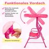 Kinder Hollywoodschaukel 2-Sitzer Kinderschaukel mit verstellbarem Sonnendach & Metallgestell Rosa Bild 3