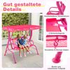 Kinder Hollywoodschaukel 2-Sitzer Kinderschaukel mit verstellbarem Sonnendach & Metallgestell Rosa Bild 4