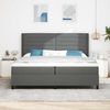 vidaXL Boxspringbett mit Matratze Dunkelgrau 200 x 200 cm Stoff 3341603 Bild 3