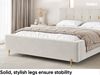 MEBLINI Polsterbett 120x200 mit Lattenrost mit Matratze – FABIO – Creme Samt – Doppelbett mit Bettkasten - Stauraumbett - Kopfteil Bett mit Stauraum Bild 5