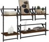 vidaXL 4-tlg. Wandregal-Set mit Stangen Braun Eichen-Optik 836267 Bild 3