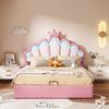 Prinzessinbett mit Lattenrost und LED-Beleuchtung, 140x200 cm, Mädchenbett, Polsterbett für Mädchen, Stauraumbet, Kunstleder Bild 3