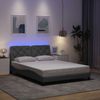 vidaXL Bettgestell mit LED ohne Matratze Hellgrau 140x190 cm Stoff 3310664 Bild 1