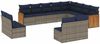 vidaXL 12-teiliges Gartensofa-Set mit Kissen, grau, Polyrattan 3228154 Bild 2