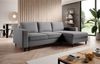 Selsey 'Nalika' Ecksofa mit Schlaffunktion, Bettkasten, Samt wasserabweisend, Ottomane rechts, Grau Bild 2
