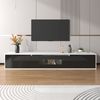 TV-Schrank 180 cm Schwarz Weiß Hochglanz mit LED Beleuchtung 16 Farben 4 Modi, Lowboard mit geriffelter Tür Bild 4