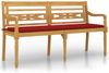 vidaXL Batavia-Bank mit Rotem Kissen 150 cm Massivholz Teak 3100832 Bild 2