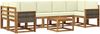 vidaXL Outdoor-Sofagarnitur mit Kissen 6 pcs Natur und Creme 3385066 Bild 2