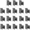 vidaXL 19-tlg. Garten-Essgruppe mit Kissen Grau Poly Rattan 3095660 Bild 4