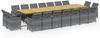 vidaXL 19-tlg. Garten-Essgruppe mit Kissen Grau Poly Rattan 3095660 Bild 2