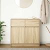 vidaXL Sideboard mit Schublade Sonoma-Eiche 80x34x76 cm Holzwerkstoff 861537 Bild 3