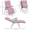 Outsunny Gartenliege Liegestuhl Set mit Kissen, Gartenliege, 2 St, Sonnenliege, Stahl Polyester Rot 60 x 75 x 102 cm Bild 2