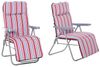 Outsunny Gartenliege Liegestuhl Set mit Kissen, Gartenliege, 2 St, Sonnenliege, Stahl Polyester Rot 60 x 75 x 102 cm Bild 4
