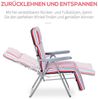 Outsunny Gartenliege Liegestuhl Set mit Kissen, Gartenliege, 2 St, Sonnenliege, Stahl Polyester Rot 60 x 75 x 102 cm Bild 3