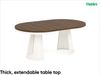 MEBLINI Esstisch Rund Ausziehbar aus Metall - 120-196x76 cm - CONEY - Tobacco Franklin Walnut/Kaschmir - Loft - Esszimmertisch Modern - Küchentisch - Ausziehtisch - Round Dining Table Bild 2