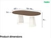 MEBLINI Esstisch Rund Ausziehbar aus Metall - 120-196x76 cm - CONEY - Tobacco Franklin Walnut/Kaschmir - Loft - Esszimmertisch Modern - Küchentisch - Ausziehtisch - Round Dining Table Bild 3