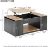 Couchtisch H 43 x T 59,7 x B 109,5 cm, höhenverstellbar mit Stauraum, MDF in Grau und Holzoptik Bild 5