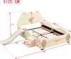 Kinderbett 140x200 cm mit Rutsche und Leiter – Bärenform aus PU und MDF in Beige Bild 4