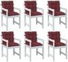 vidaXL Niedriglehner-Auflagen 6 Stk. Melange Weinrot 100 x 50 x 7 cm Stoff 4002408 Bild 1