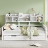 Multifunktionales Schlafsofa Weiß 90x200 Mit Ausziehbett Staufächern Massivkiefer 120kg Tragkraft Gästebett Bild 1