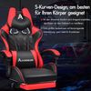 ALFORDSON Gaming-Bürostuhl mit Fußstütze und Lendenkissen, Rot Bild 4