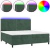 Boxspringbett mit Matratze & LED Samt Dunkelgrün 200x200 cm, Härtegrad: H2 [3136086] Bild 2