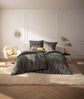 Estella Mako Jersey Bettwäsche 155x220 Caja anthrazit braun ocker Wellen 6506-920 Bild 3