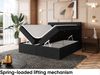 MEBLINI Boxspringbett ZLATAN 200x200 cm mit Bettkasten - H4/Schwarz Webstoff Polsterbett - Doppelbett mit Topper & Taschenfederkern-Matratze Bild 4