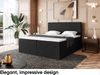 MEBLINI Boxspringbett ZLATAN 200x200 cm mit Bettkasten - H4/Schwarz Webstoff Polsterbett - Doppelbett mit Topper & Taschenfederkern-Matratze Bild 3