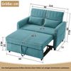 Ulife Schlafsofa mit ausziehbarem Sofabett und 3-stufig verstellbarer Rückenlehne, 1 Teile, Mit Metallrollen, Inklusive zwei Kissen Bild 4