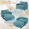 Ulife Schlafsofa mit ausziehbarem Sofabett und 3-stufig verstellbarer Rückenlehne, 1 Teile, Mit Metallrollen, Inklusive zwei Kissen Bild 3