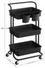 Songmics Servierwagen, Kunststoff / Stahl schwarz, 41,6 x 33,5 x 86,3 cm Bild 2