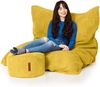 Green Bean® Sitzsack + Pouf im Set - XXL Riesensitzsack mit passendem Sitzhocker | Bean Bag mit EPS Füllung - Gelb Bild 2