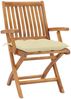 vidaXL Gartenstühle 2 Stk. mit Cremeweißen Kissen Massivholz Teak 3062423 Bild 2