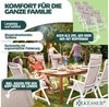 KESSER® Gartenstuhl, Hochlehner mit Armlehnen, Aluminium-Klappstuhl mit Kopfkissen & Cover, 7-fach verstellbare Rückenlehne, atmungsaktiv & wetterfest, klappbar & anti-rutsch, taupe Bild 2