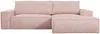 Vente-unique - AMELIA Sofa SamtStoff Puderrosa - B 167 cm x H 85 cm x L 267 cm Bild 2