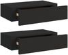 vidaXL Wandregale mit Schubladen 2 Stk. Schwarz 40x23,5x10 cm MDF 330244 Bild 2