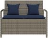 vidaXL Gartenbank mit Stauraum und Kissen Grau Poly Rattan 4104218 Bild 4