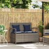 vidaXL Gartenbank mit Stauraum und Kissen Grau Poly Rattan 4104218 Bild 2