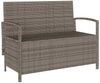 vidaXL Gartenbank mit Stauraum und Kissen Grau Poly Rattan 4104218 Bild 5