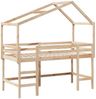 vidaXL Hochbett mit Leiter und Dach 80x200 cm Massivholz Kiefer 3282072 Bild 3
