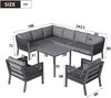 Merax Gartenmöbel-Set für 8 Personen, Gartenlounge-Set, bestehend aus einem Esstisch, zwei Sesseln und einem Ecksofa, Grau Bild 4