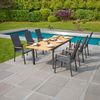 UNICAMO Ausziehtisch 90x180, Platte: Teak natur, Alugestell: anthrazit Bild 5