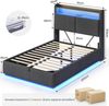 MSMASK Polsterbett mit LED-Beleuchtung und integrierter Ladestation, Stauraum-Kopfteil (Ohne Matratze), Jugendbett mit hydraulischem Stauraum, 90x200 cm Bild 2